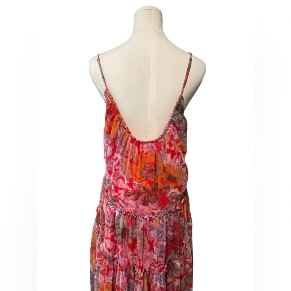 Free People Julianna Maxi Dress Ruffled Tiers V Neck Floral Print - Picture 7 of 11